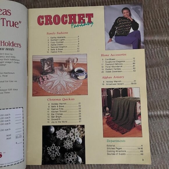 2/$35 Crochet Fantasy Quick and Easy Christmas Gifts Vol 10 No 8 Dec 1991 - Picture 2 of 9